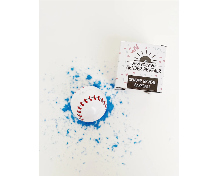 Gender Reveal Baseball in Blue