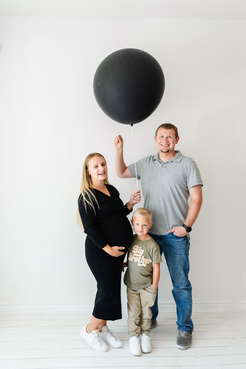 Black Gender Reveal Balloon in Pink