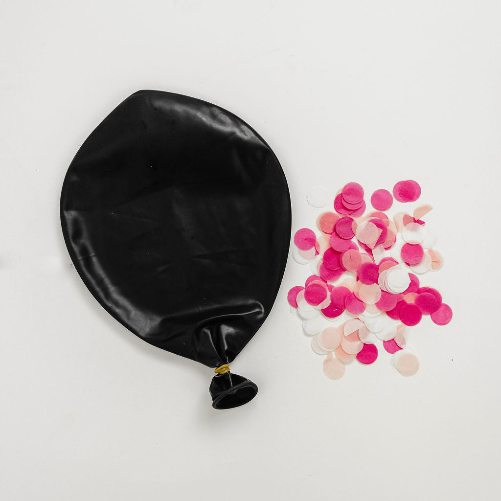Black Gender Reveal Balloon in Pink