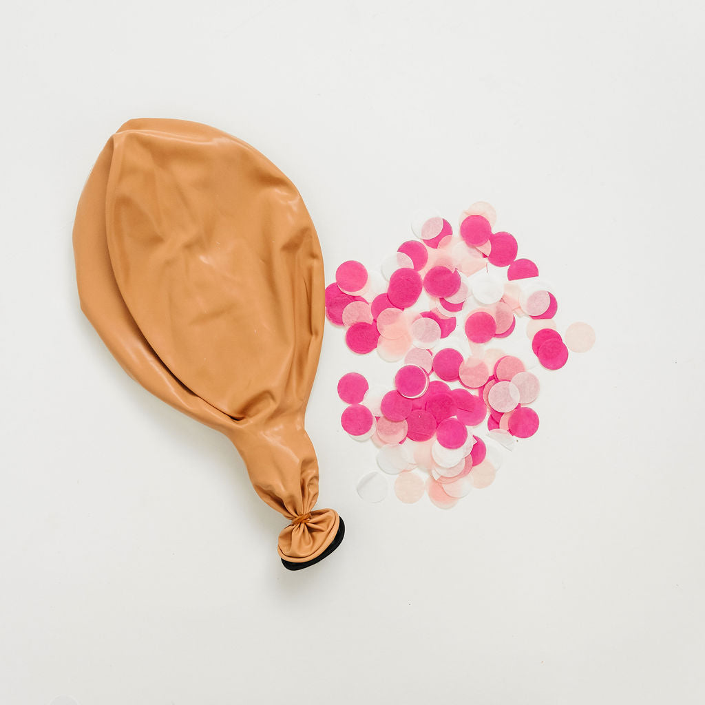 36" Beige Gender Reveal Balloon in Pink