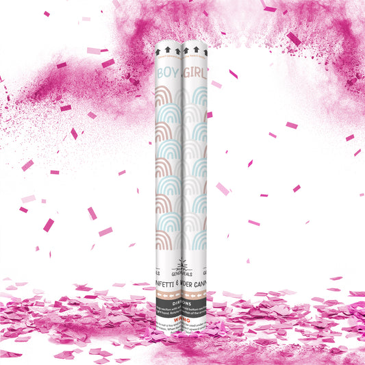 24" Confetti & Powder Cannon in Pink (Set of 2)